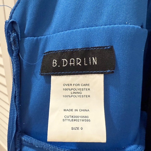 B. Darlin Blue Juniors' Glitter-Knit Skater Party Dress - Picture 3 of 3